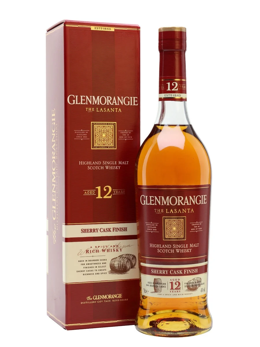 Glenmorangie Lasanta 12 Year Old Sherry Cask Finish Highland Single Malt Scotch Whisky | 700ML - Whiskey