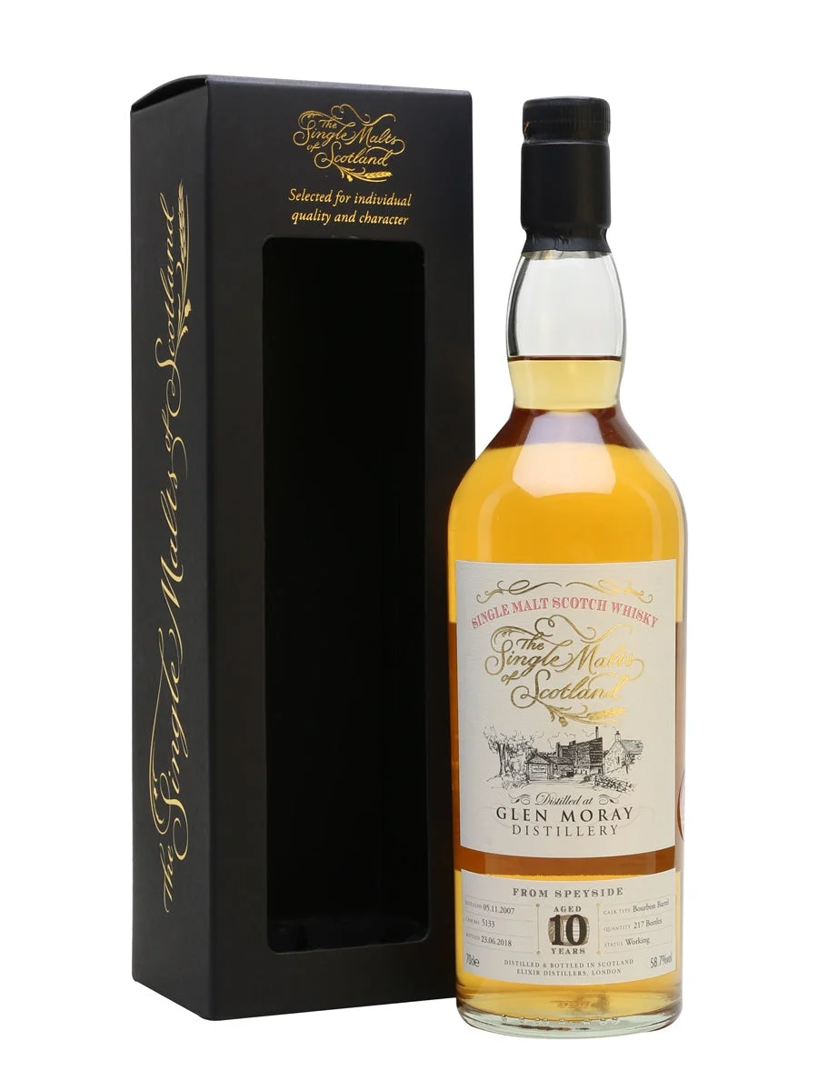 Glen Moray 2007 10 Year Old Single Malts of Scotland Speyside Single Malt Scotch Whisky | 700ML - Whiskey