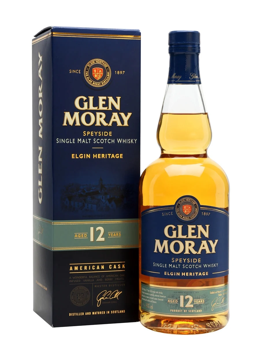 Glen Moray 12 Year Old Speyside Single Malt Scotch Whisky | 700ML - Whiskey