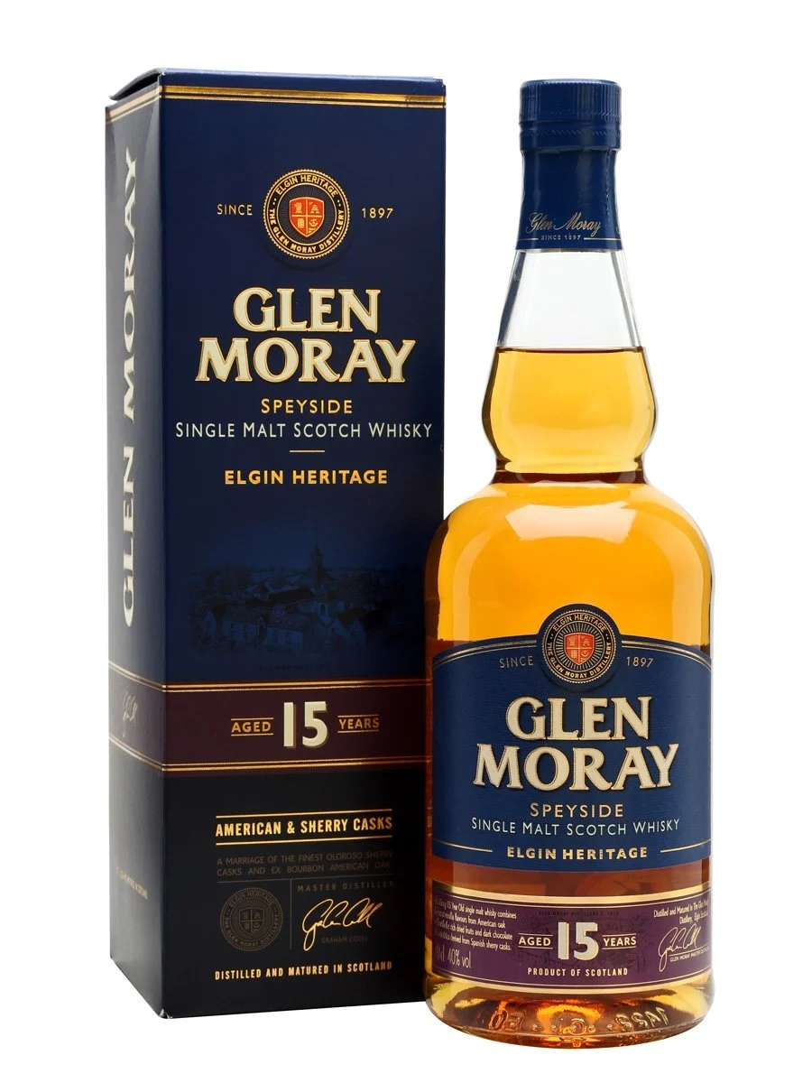 Glen Moray 15 Year Old Speyside Single Malt Scotch Whisky | 700ML - Whiskey