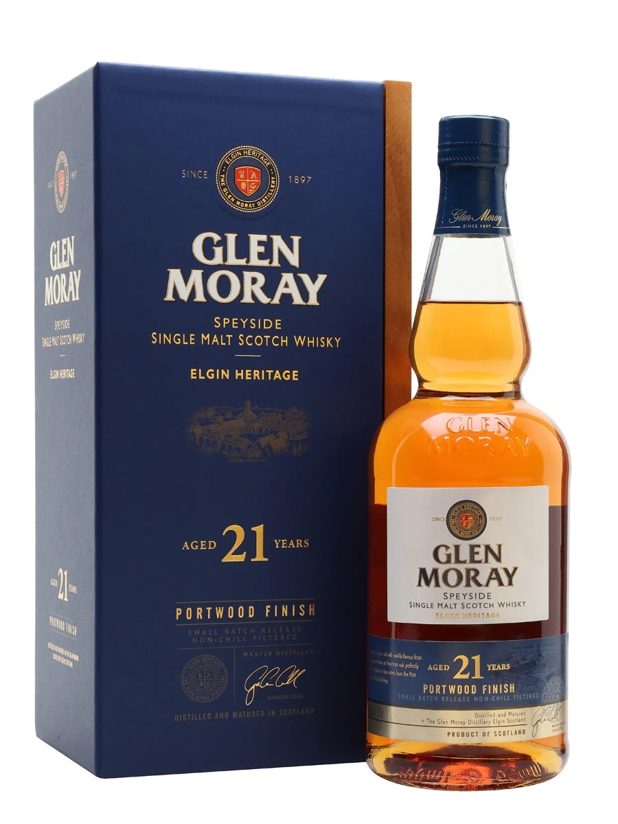 Glen Moray 21 Year Old Port Wood Finish Speyside Single Malt Scotch Whisky | 700ML - Whiskey