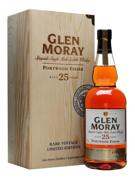 Glen Moray 25 Year Old Port Cask Finish Single Malt Scotch Whisky - Whiskey