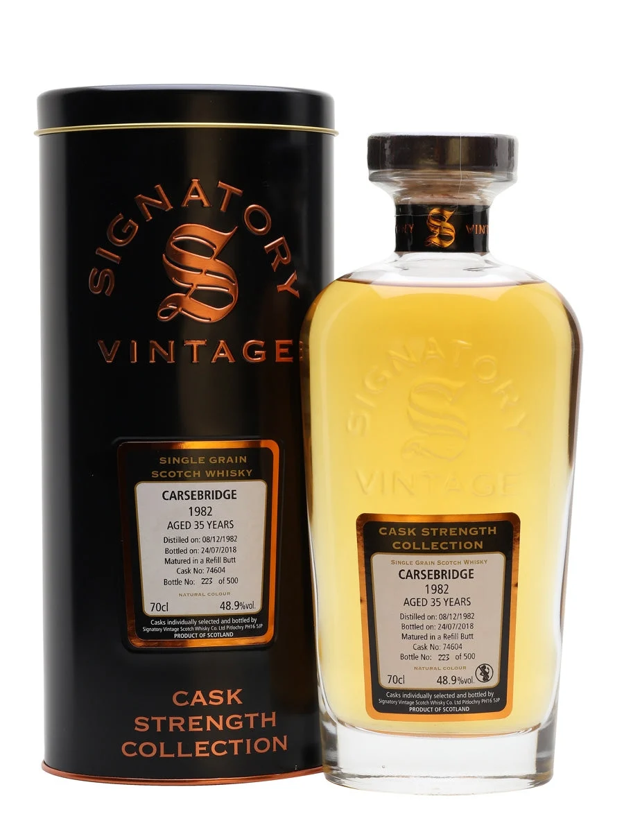 Carsebridge 1982 35 Year Old Signatory Single Grain Scotch Whisky | 700ML - Whiskey