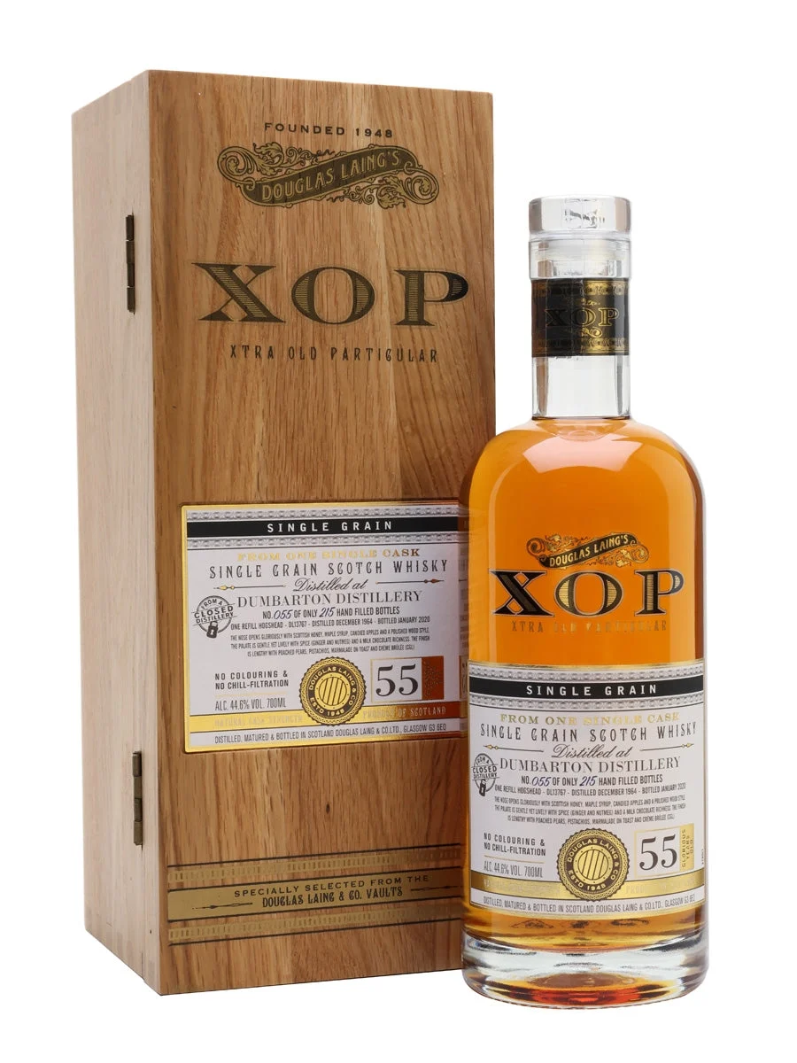 Dumbarton 1964 55 Year Old Xtra Old Particular Singla Grain Scotch Whisky - Whiskey