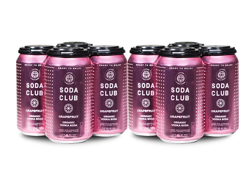 Lifted Libations Club Grapefruit Organic Vodka Soda (8) Cans - Ready To Drink
