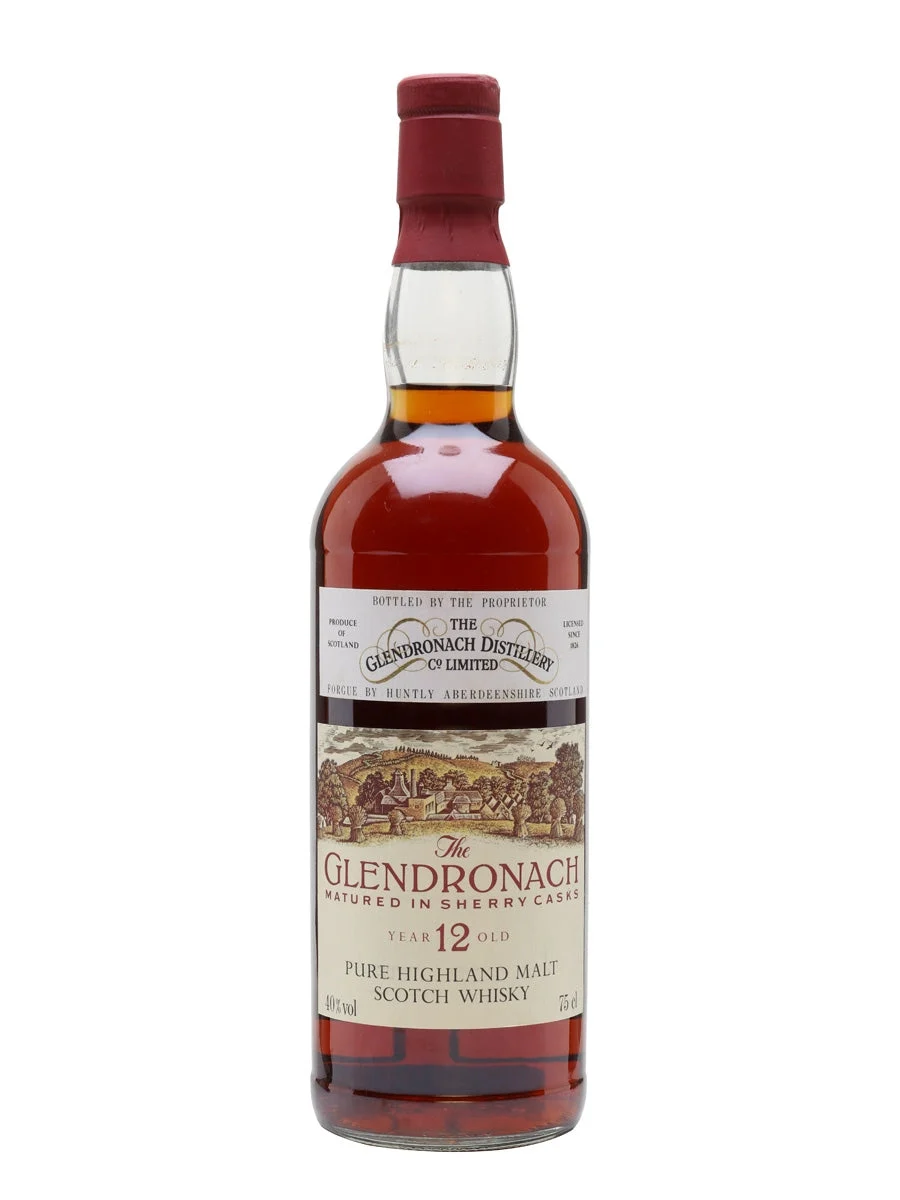 Glendronach 12 Year Old Sherry Cask Bot.1980s Highland Single Malt Scotch Whisky - Whiskey