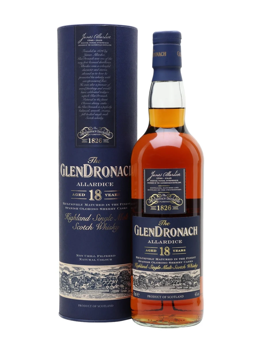 Glendronach 18 Year Old Allardice Sherry Cask Highland Single Malt Scotch Whisky | 700ML - Whiskey