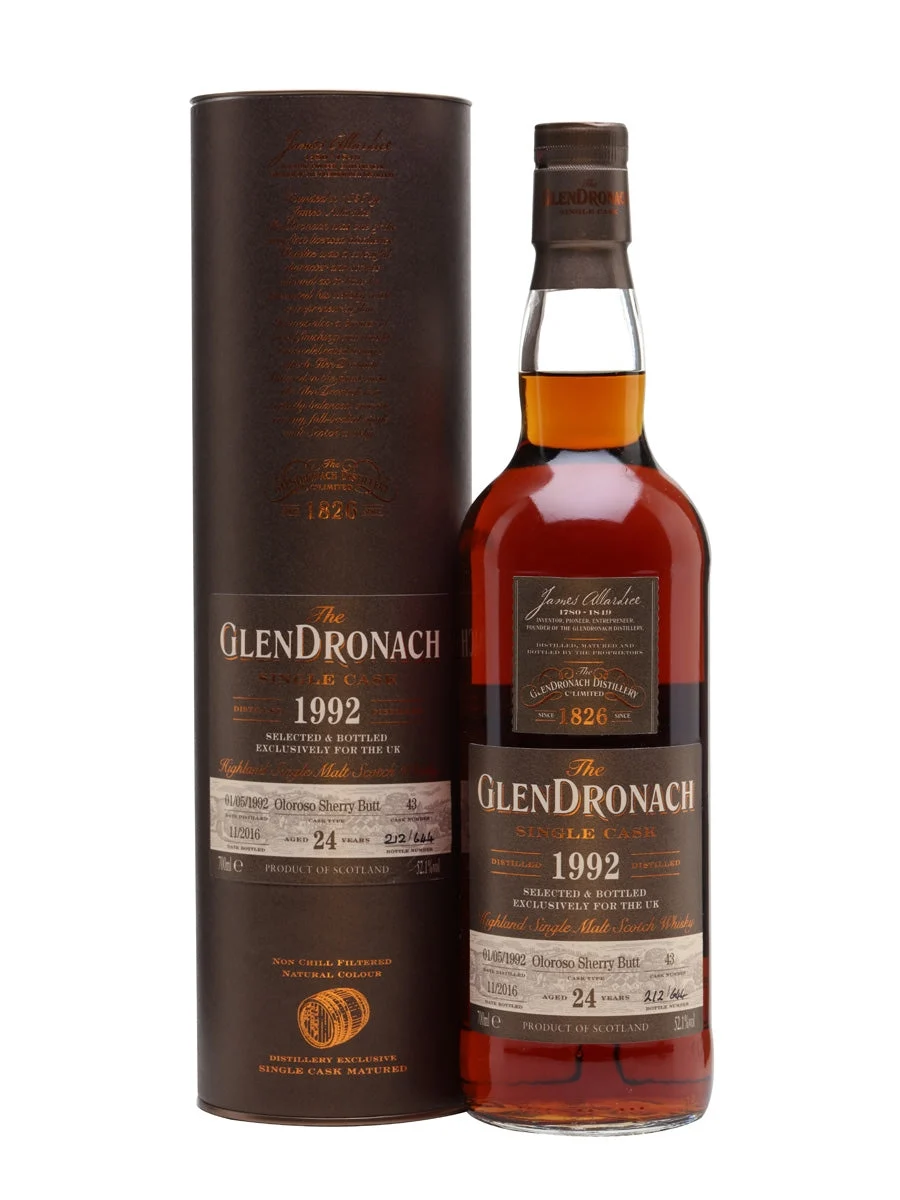 Glendronach 1992 24 Year Old UK Exclusive Cask #43 Highland Single Malt Scotch Whisky | 700ML - Whiskey