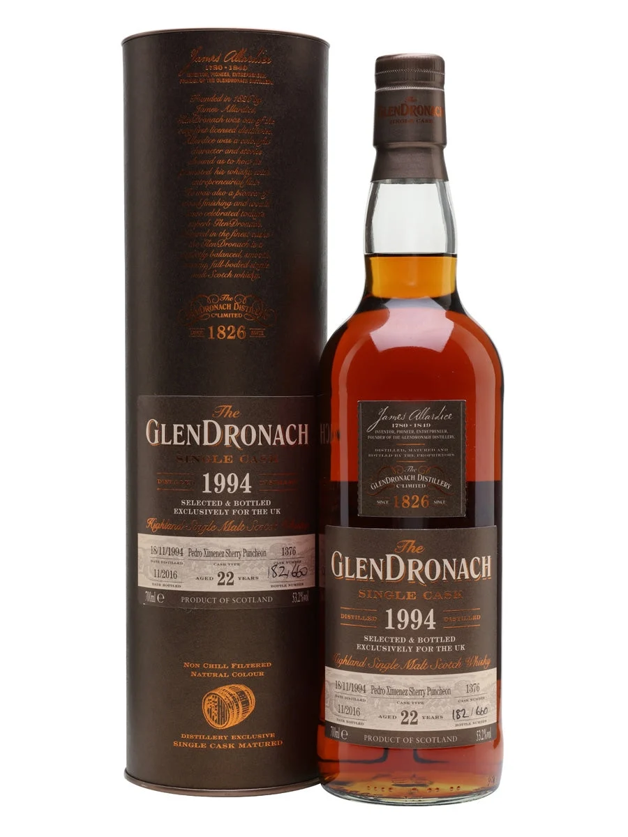 Glendronach 1994 22 Year Old UK Exclusive Single Malt Scotch Whisky - Whiskey