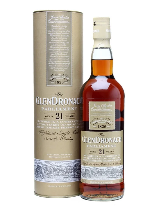 Glendronach 21 Year Old Parliament Sherry Cask Highland Single Malt Scotch Whisky | 700ML - Whiskey