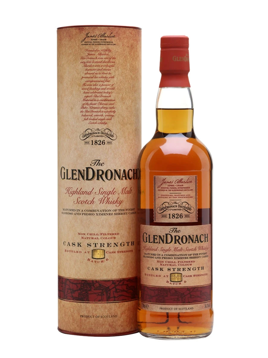 Glendronach Cask Strength Lote 6 Whisky escocés de pura malta - Whiskey
