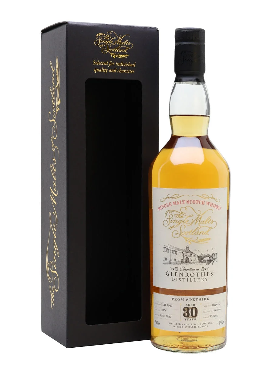 Glenrothes 1989 30 Year Old Single Malts of Scotland Speyside Single Malt Scotch Whisky | 700ML - Whiskey