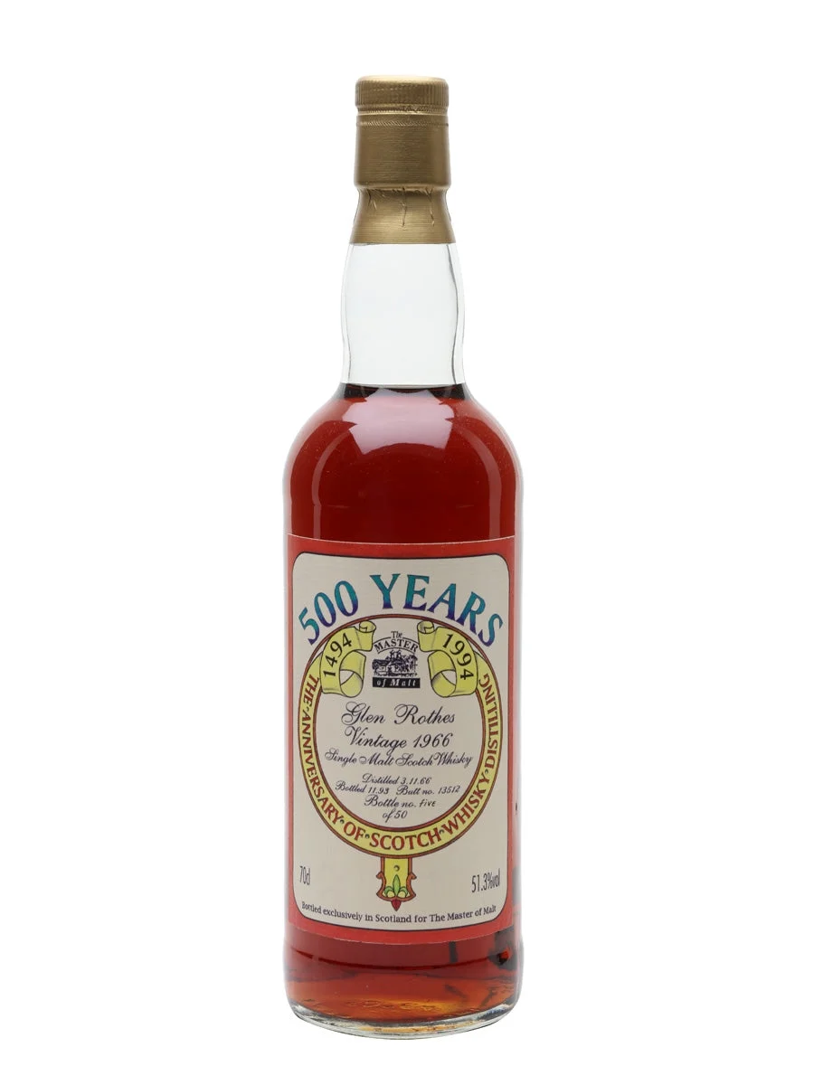Glenrothes 1966 27 Year Old Sherry Cask Master of Malt Speyside Single Malt Scotch Whisky | 700ML - Whiskey