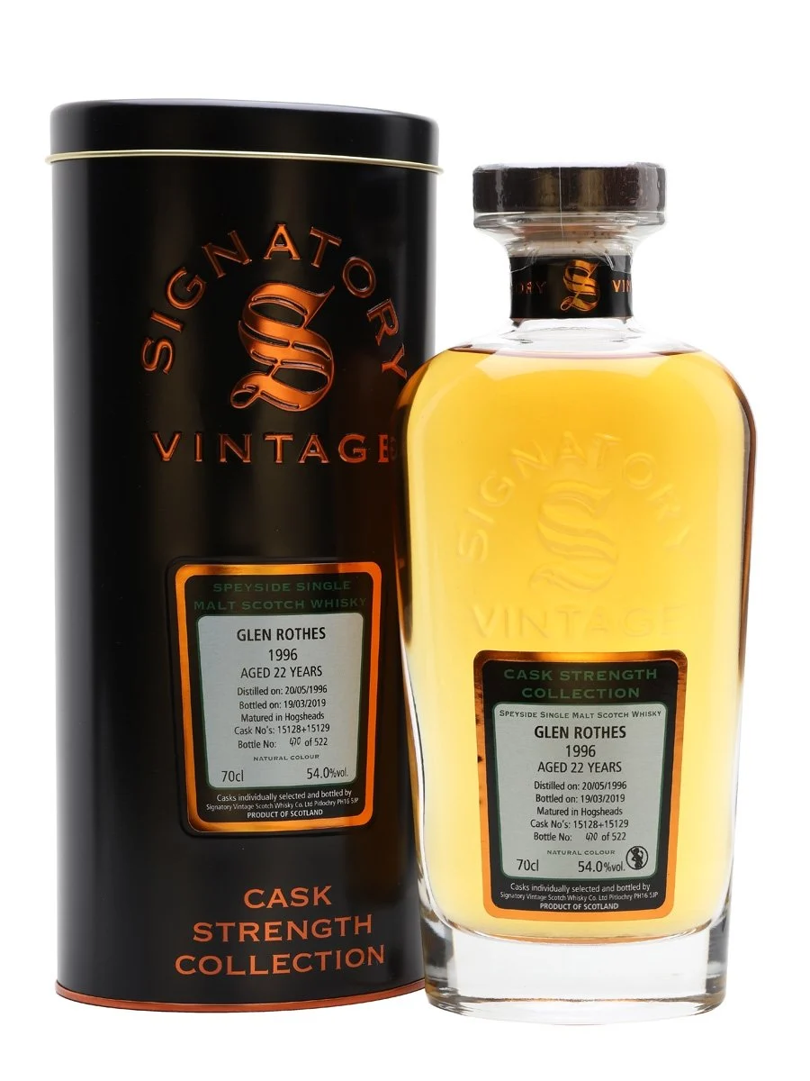 Glenrothes 1996 22 Year Old Signatory Speyside Single Malt Scotch Whisky | 700ML - Whiskey