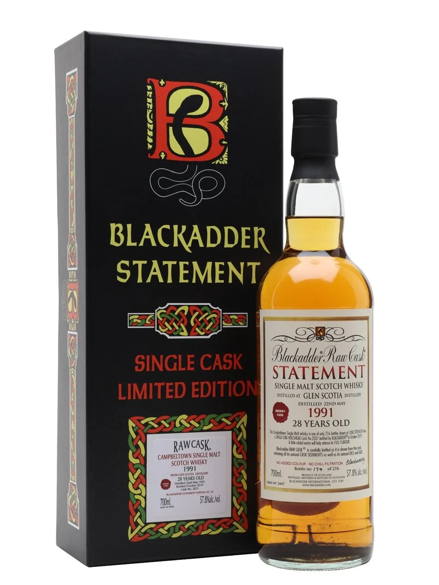 Glen Scotia 1991 28 Year Old Blackadder Statement No 33 Campbeltown Single Malt Scotch Whisky | 700ML - Whiskey