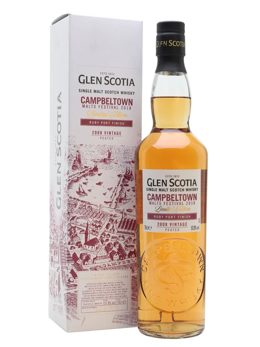 Glen Scotia 2008 Ruby Port Finish Campbeltown Fest 2018 Campbeltown Single Malt Scotch Whisky - Whiskey