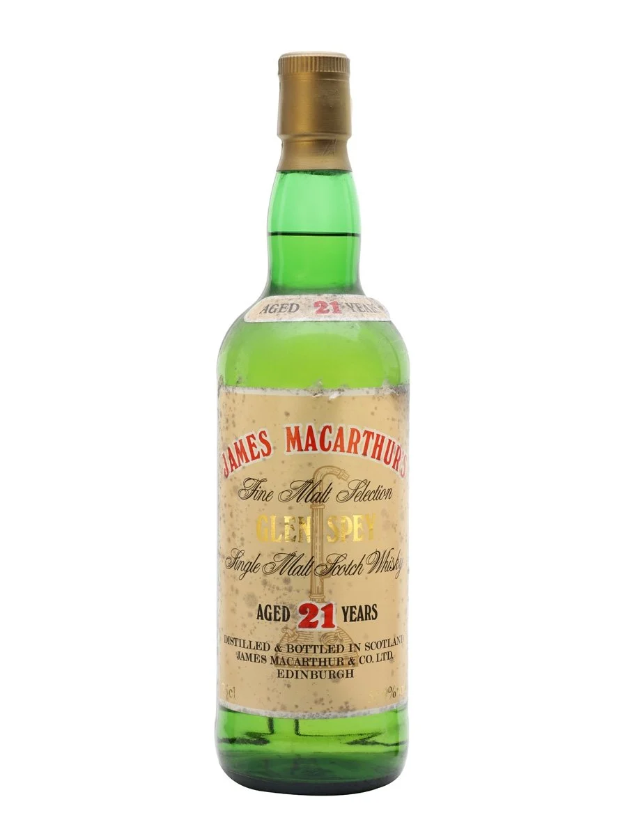 Glen Spey 21 Year Old Bot.1980s James MacArthur Speyside Single Malt Scotch Whisky | 700ML - Whiskey