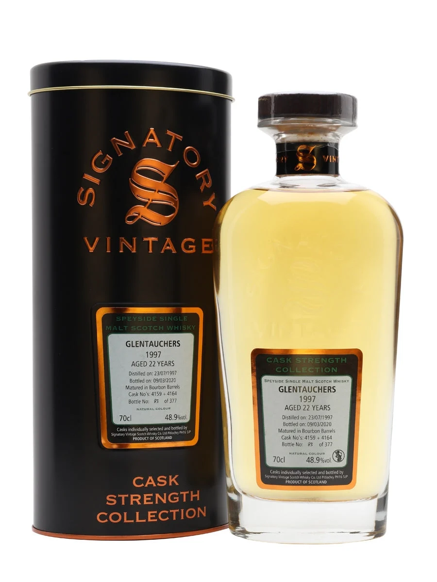 Glentauchers 1997 22 Year Old Signatory Speyside Single Malt Scotch Whisky | 700ML - Whiskey