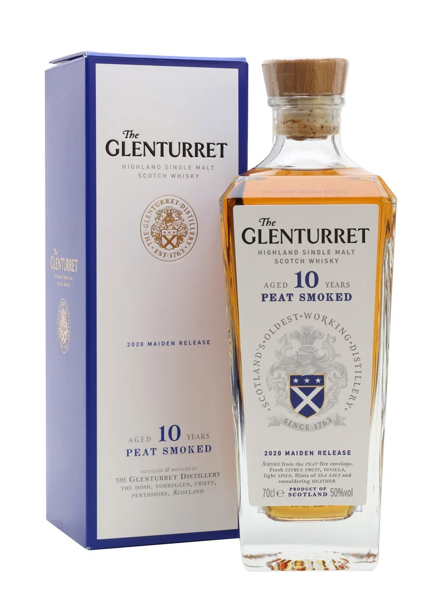 Glenturret 10 años de turba ahumada 2020 Lanzamiento inaugural Whisky escocés de pura malta Highland | 700ML