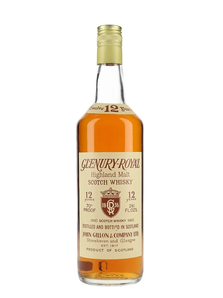 Glenury Royal 12 Year Old Bot.1970s Highland Single Malt Scotch Whisky | 757ML - Whiskey