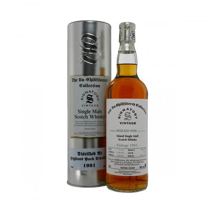 Highland Park 1991 20 Year Old Signatory Single Malt Scotch Whisky - Whiskey