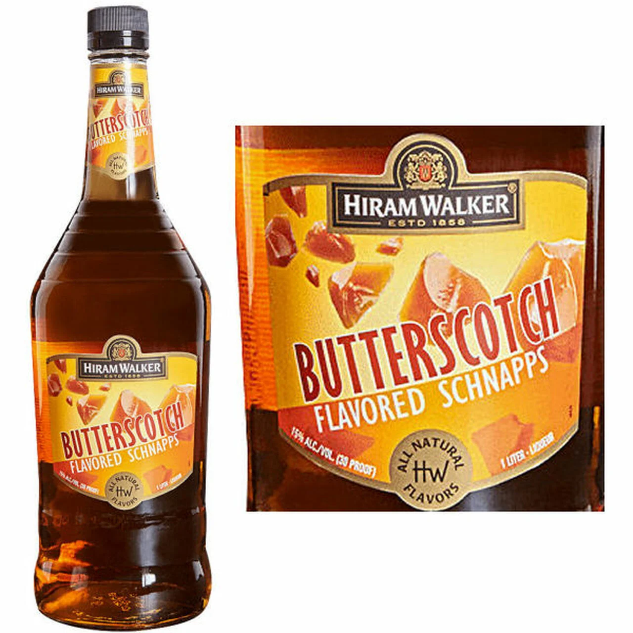 Hiram Walker Butterscotch Flavored Schnapps |1L - Licor