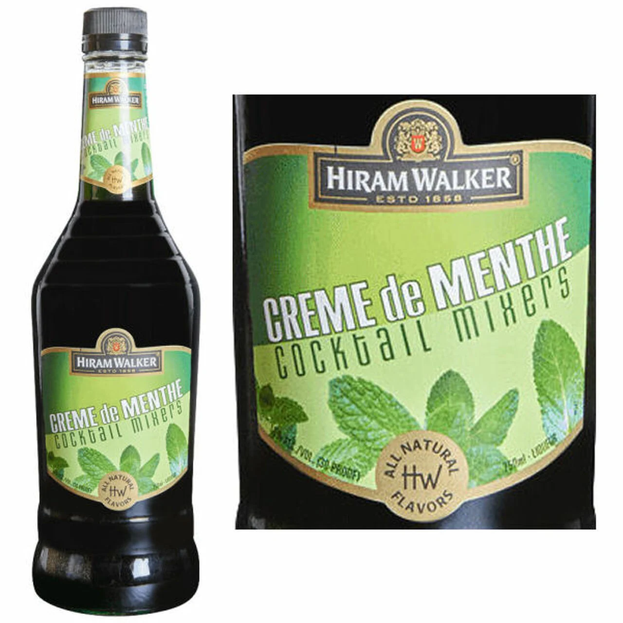 Hiram Walker Creme de Menthe Green Liqueur |1L - Licor