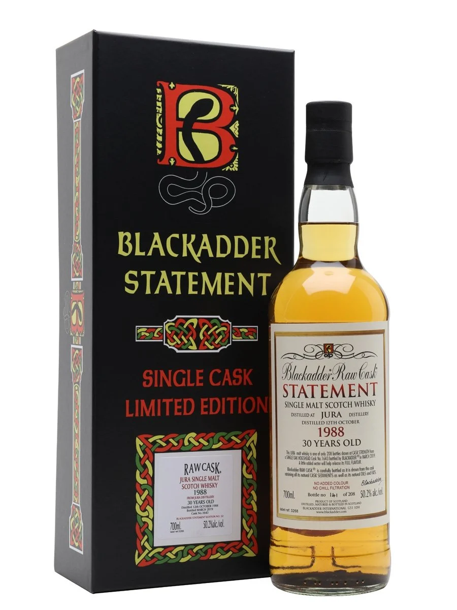 Jura 1988 30 Year Old Blackadder Statement No 32 Island Single Malt Scotch Whisky | 700ML - Whiskey