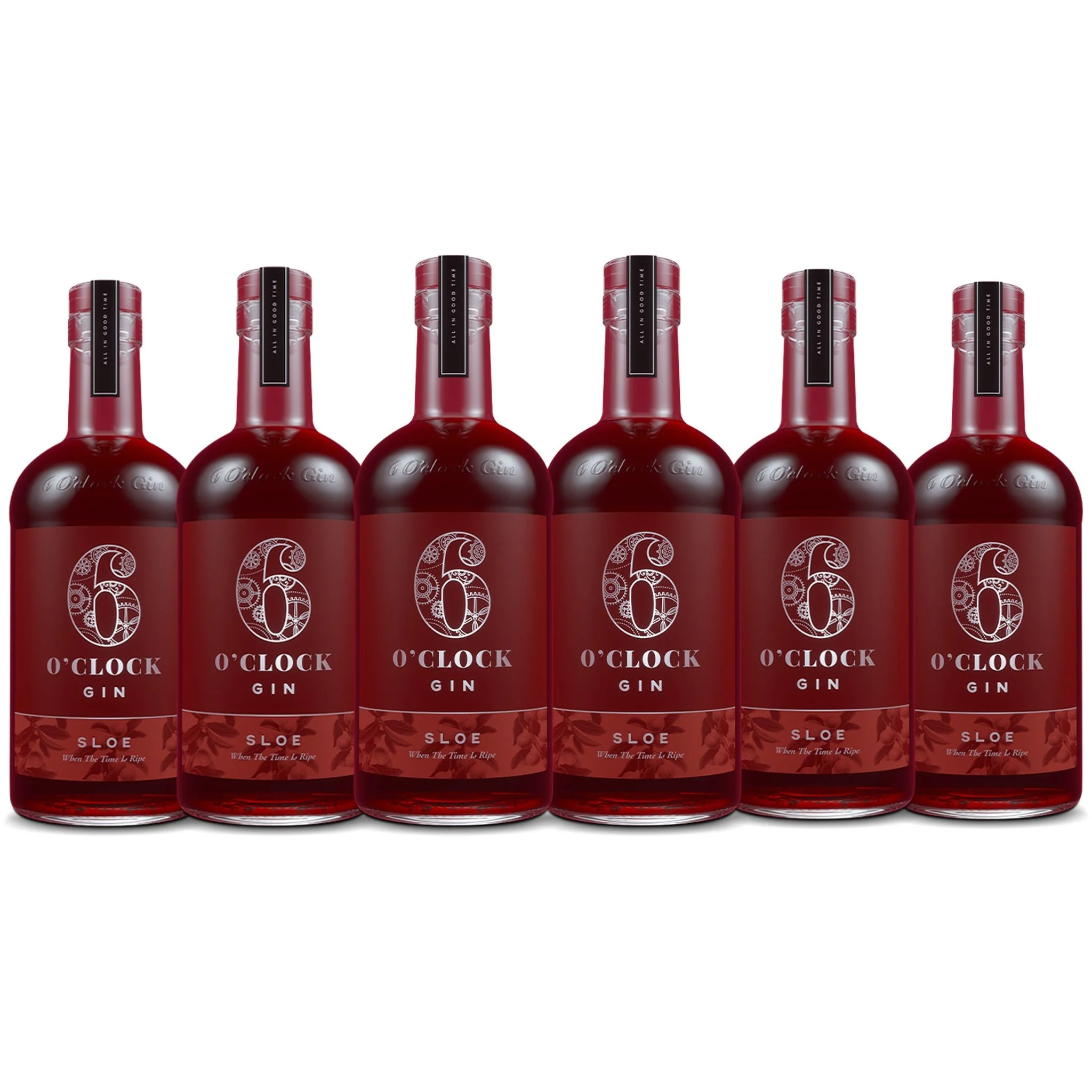 Paquete de 6 botellas de ginebra endrinas 6 O'Clock (6)