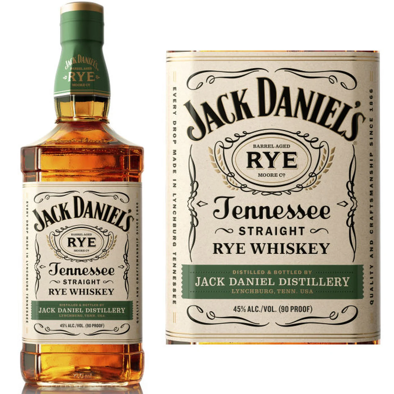 Whisky de centeno puro Jack Daniels Tennessee