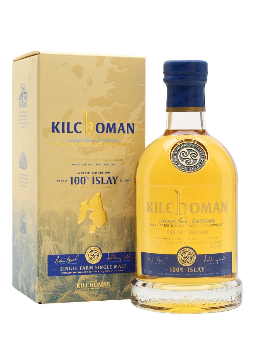 Kilchoman 100% Islay Bot.2020 10th Edition Islay Single Malt Scotch Whisky | 700ML - Whiskey