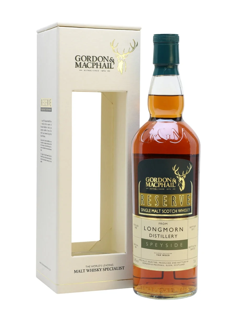 Longmorn 1968 43 Year Old Van Wees Gordon & MacPhail Speyside Single Malt Scotch Whisky | 700ML - Whiskey