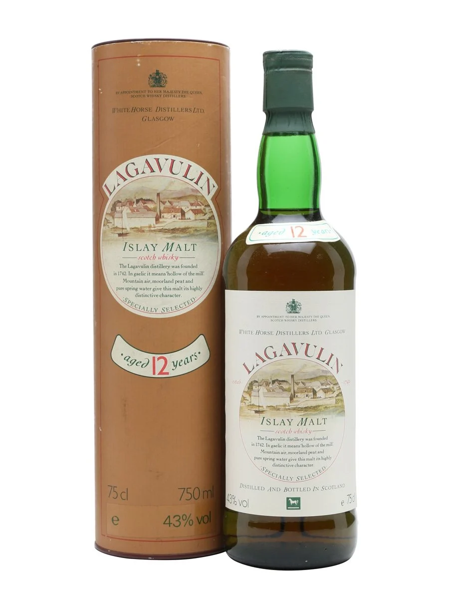 Lagavulin 12 años Bot.1980 Islay whisky escocés de pura malta