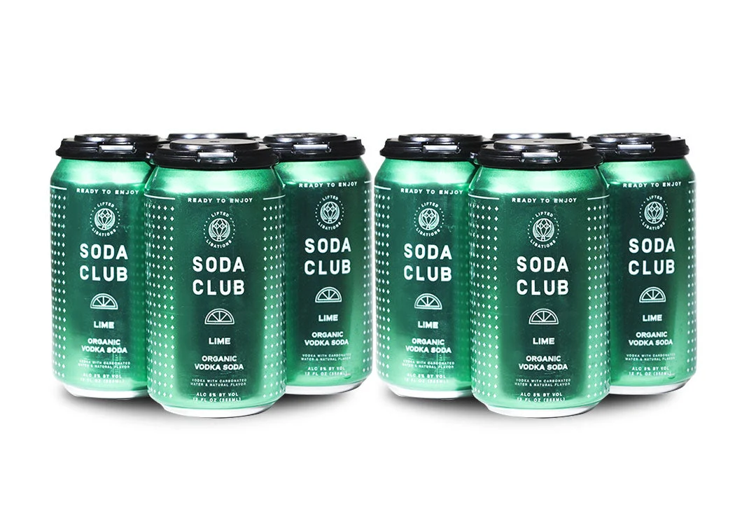 Lifted Libations Club Lime Organic Vodka Soda (8) Cans - Listo para beber