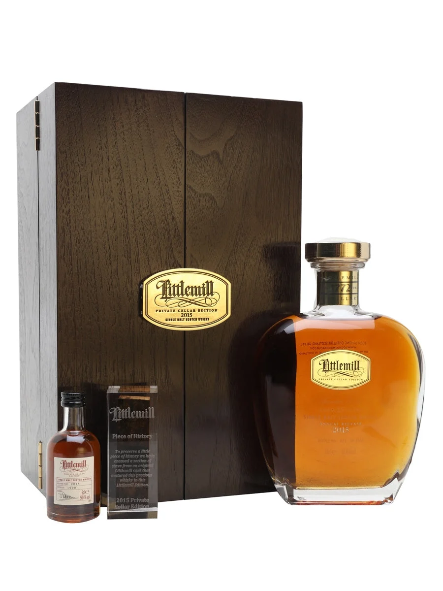 Littlemill 25 Year Old 2015 Release Private Cellar Edition & Mini Lowland Single Malt Scotch Whisky | 700ML - Whiskey