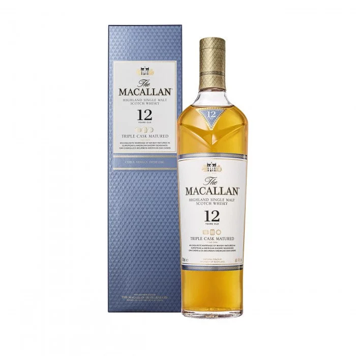 Macallan 12 Year Old Triple Cask Matured Single Malt Scotch Whisky | 700ML - Whiskey