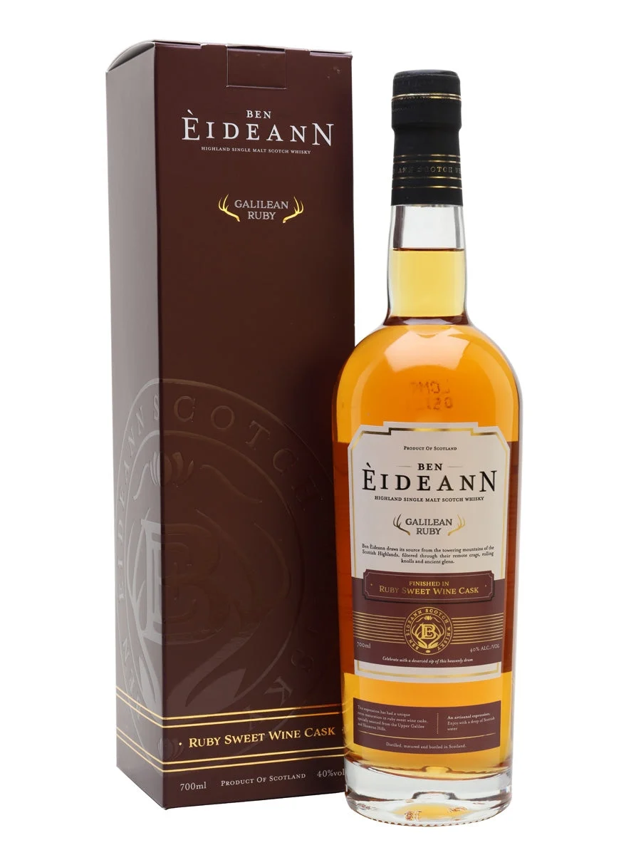 Ben Eideann Ruby Galilean Kosher Whisky Sweet Red Wine Finish Highland Single Malt Scotch Whisky | 700ML - Whiskey