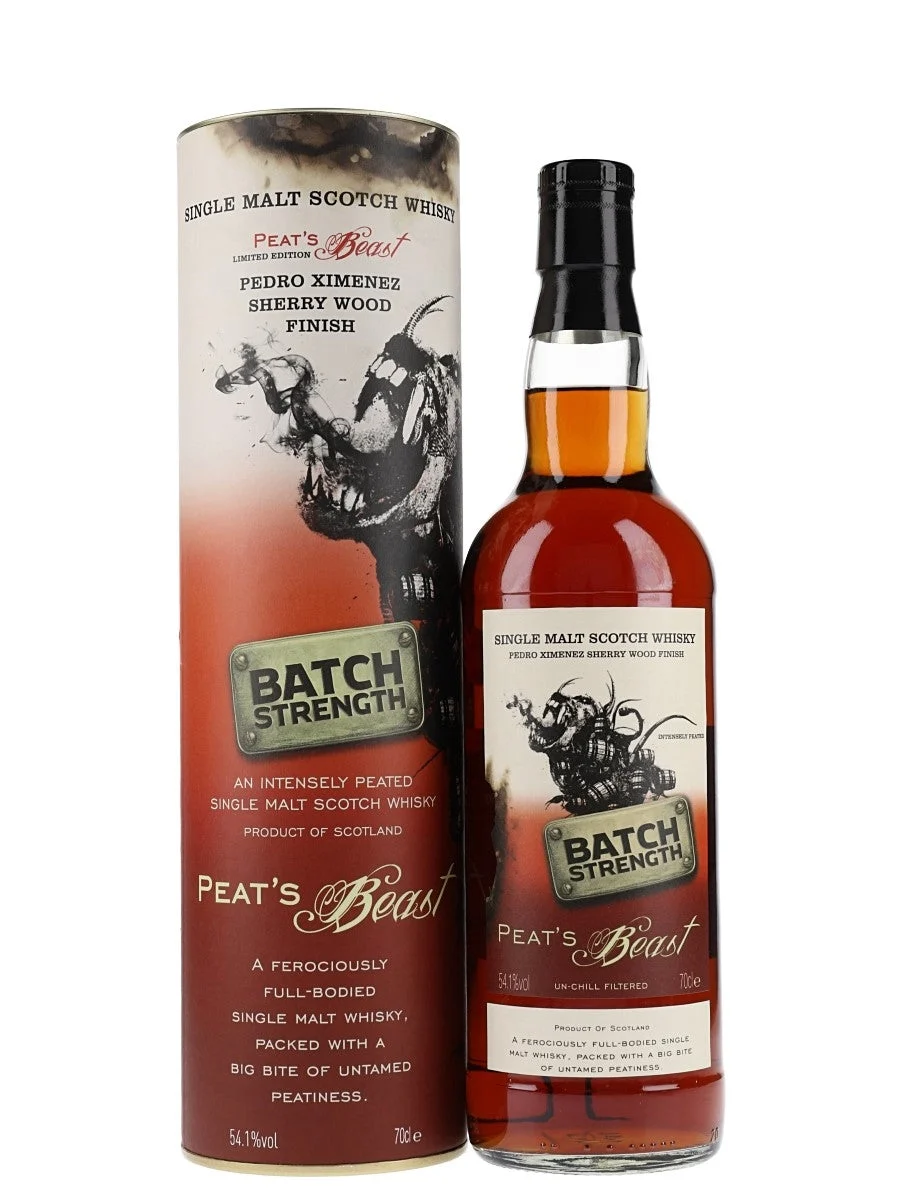 Peat's Beast Batch Strength Pedro Ximénez Sherry Finish Whisky escocés de malta única | 700ML