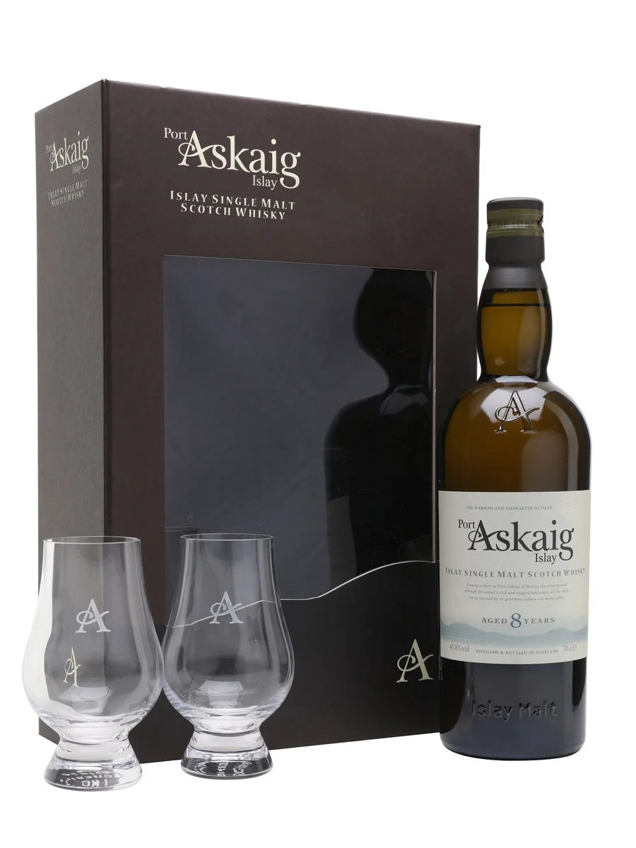 Port Askaig 8 Year Old Glass Set Islay Single Malt Scotch Whisky | 700ML - Whiskey