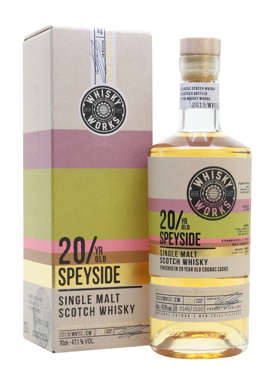 20 Year Old Speyside Cognac Finish Whisky Works Single Malt Scotch Whisky | 700ML - Whiskey