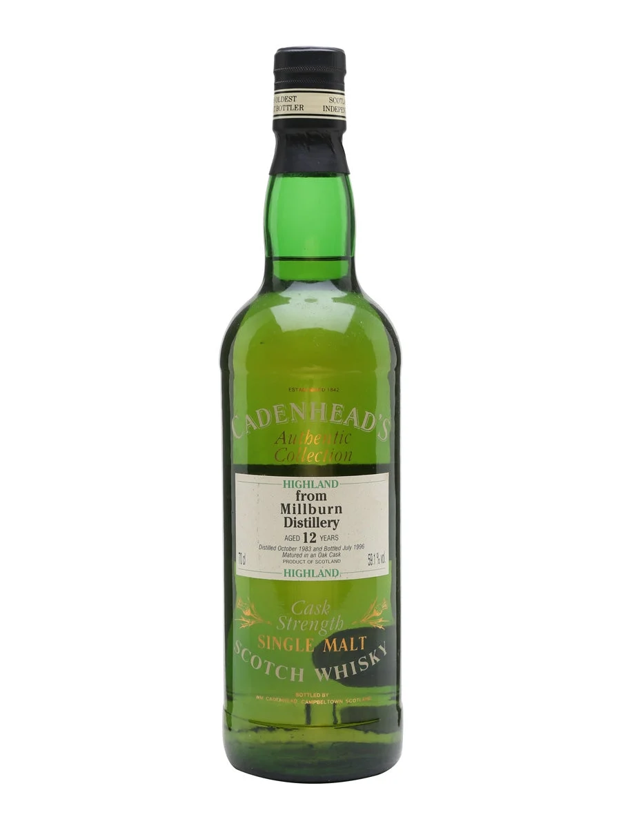 Millburn 1983 Whisky escocés de pura malta Cadenhead's Highland de 12 años | 700ML