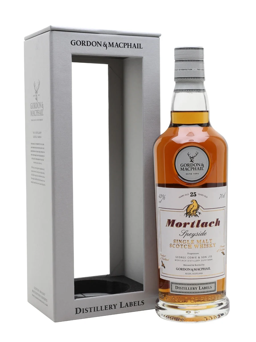 Mortlach 25 Year Old G&M Distillery Labels Speyside Single Malt Scotch Whisky - Whiskey