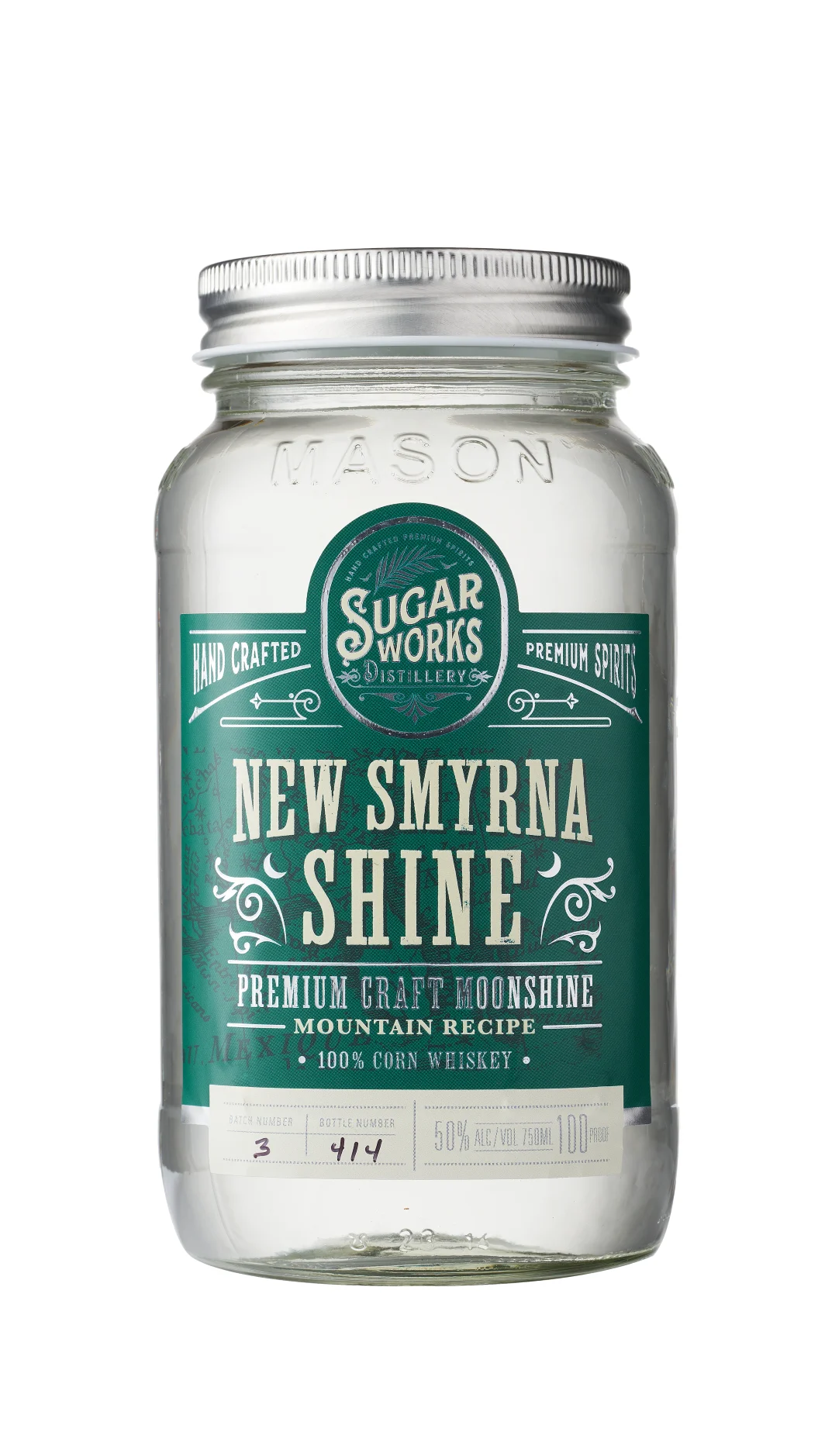 Sugar Works New Smyrna Shine 100% Corn Whiskey - Moonshine