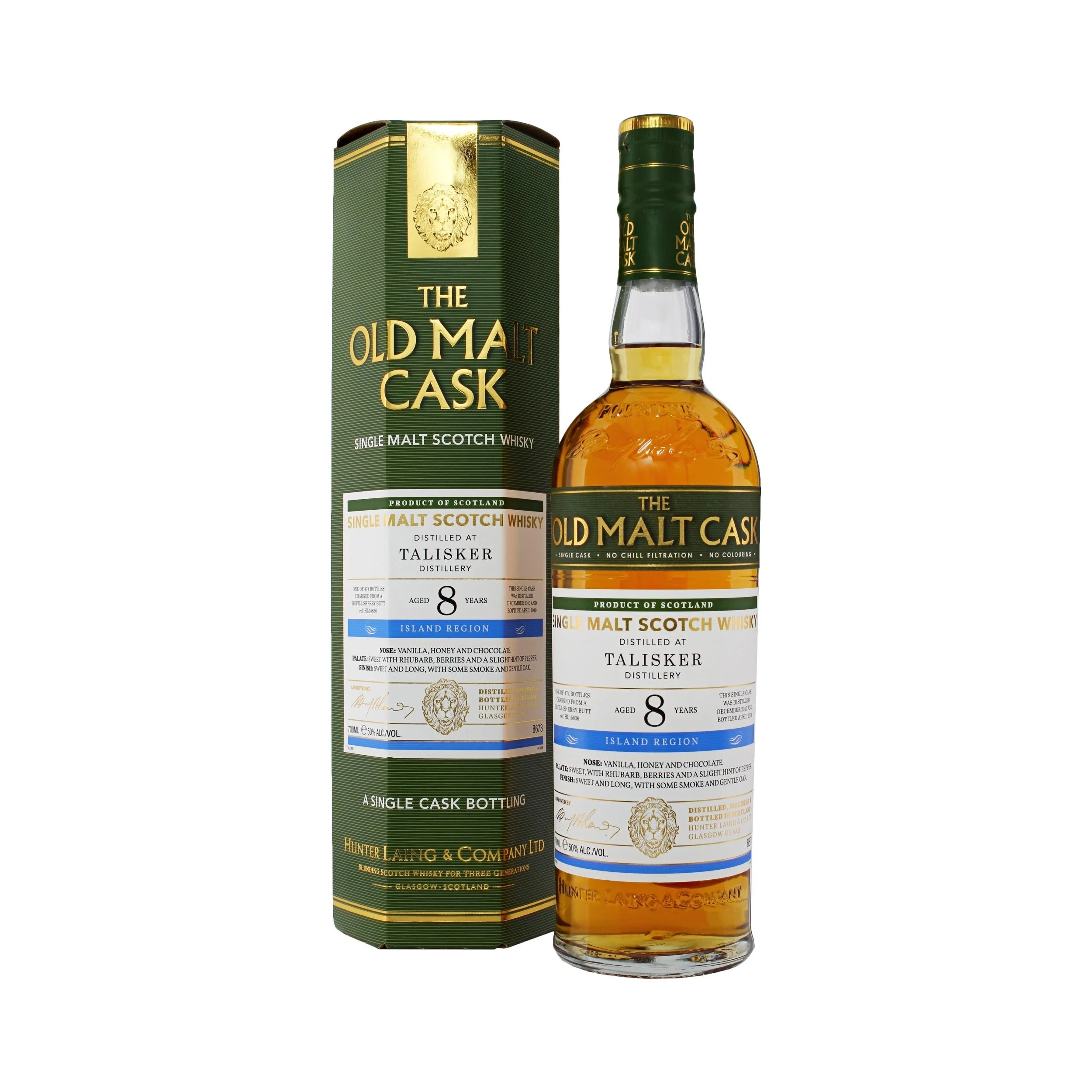 Whisky escocés de pura malta Talisker 8 años Malt Cask