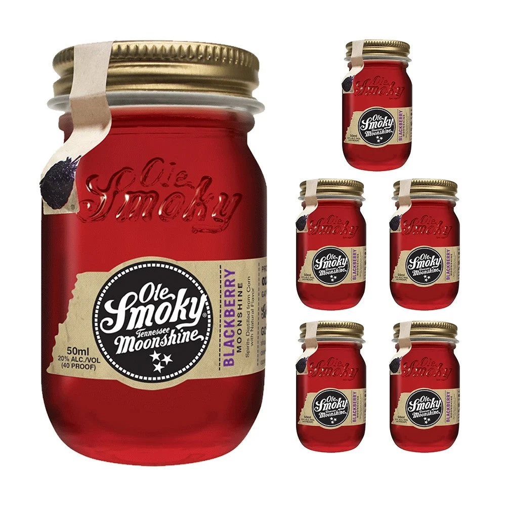Minitarro Ole Smoky Moonshine Blackberry 50ml (paquete de 6) - Whisky