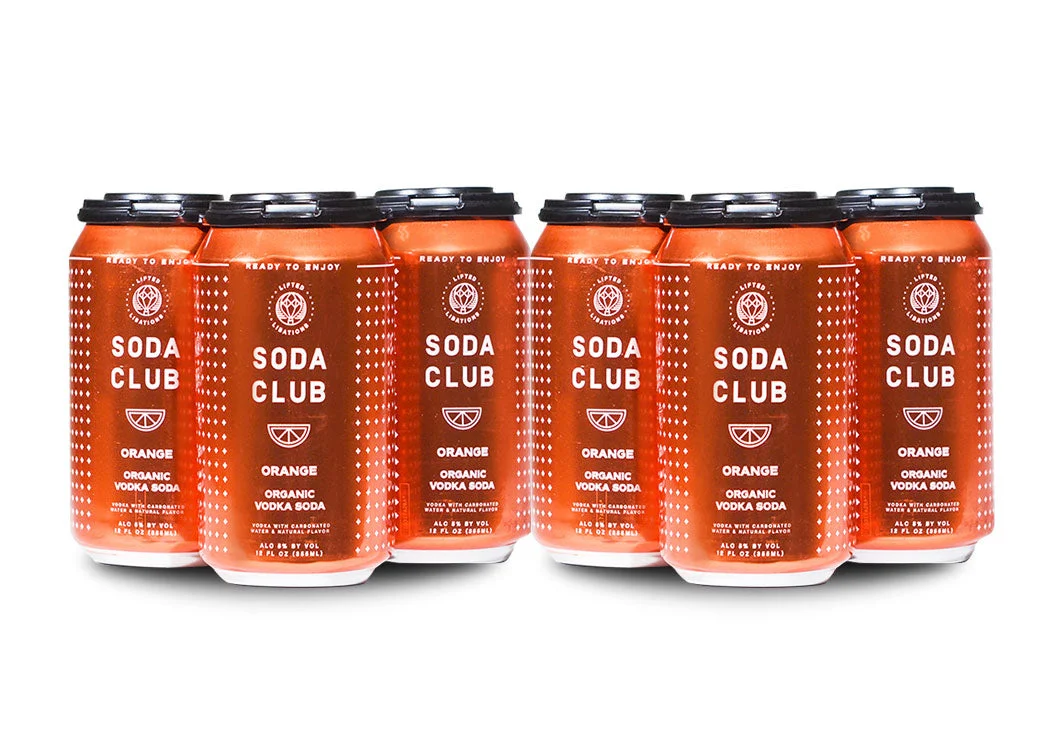 Lifted Libations Club Orange Organic Vodka Soda (8) Cans - Listo para beber