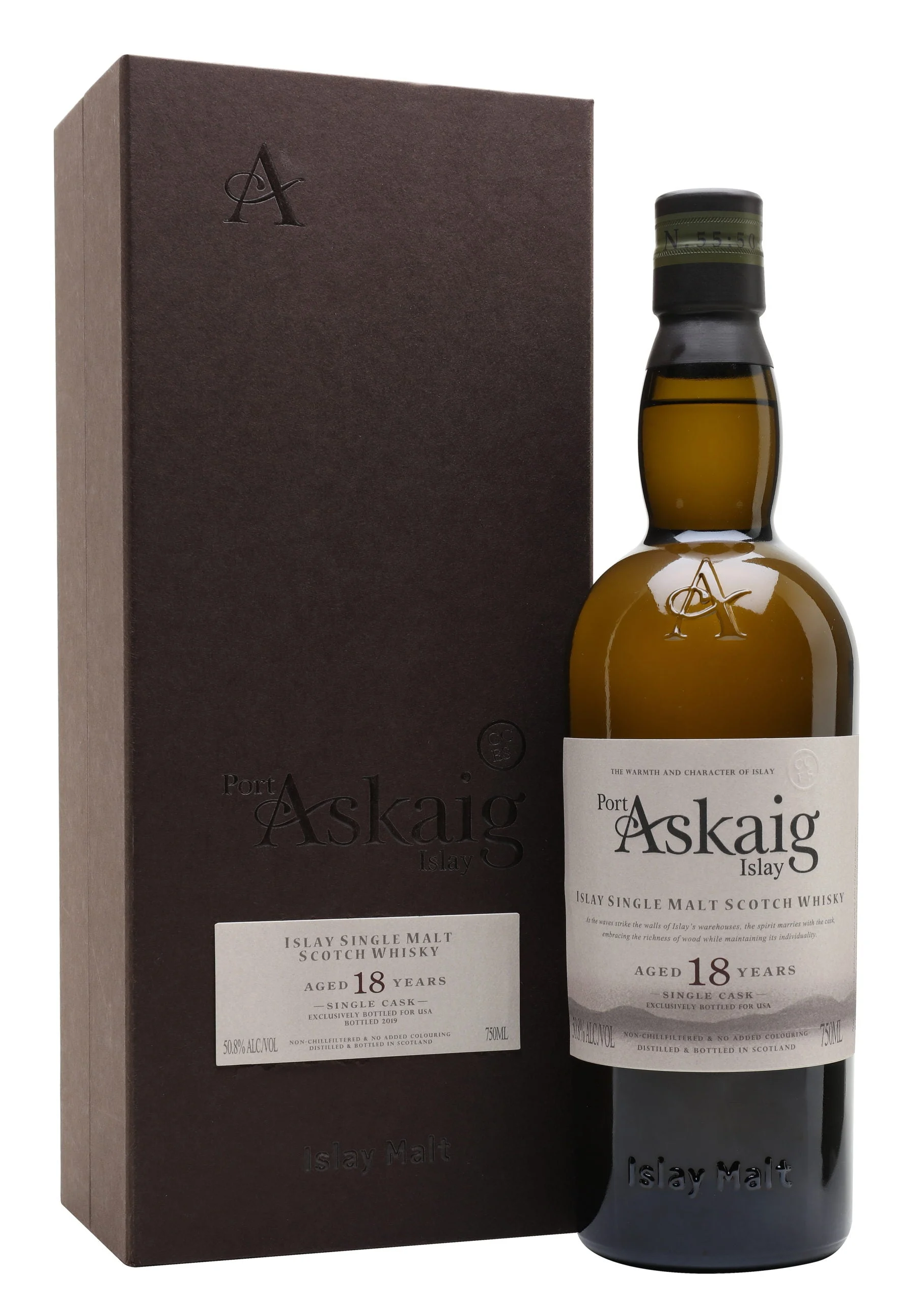 Port Askaig 18 Year Single Cask (US Exclusive) Islay Single Malt Scotch Whisky - Whiskey