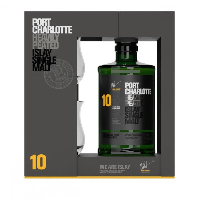 Port Charlotte 10 Year Old Gift Pack Single Malt Scotch Whisky - Whiskey