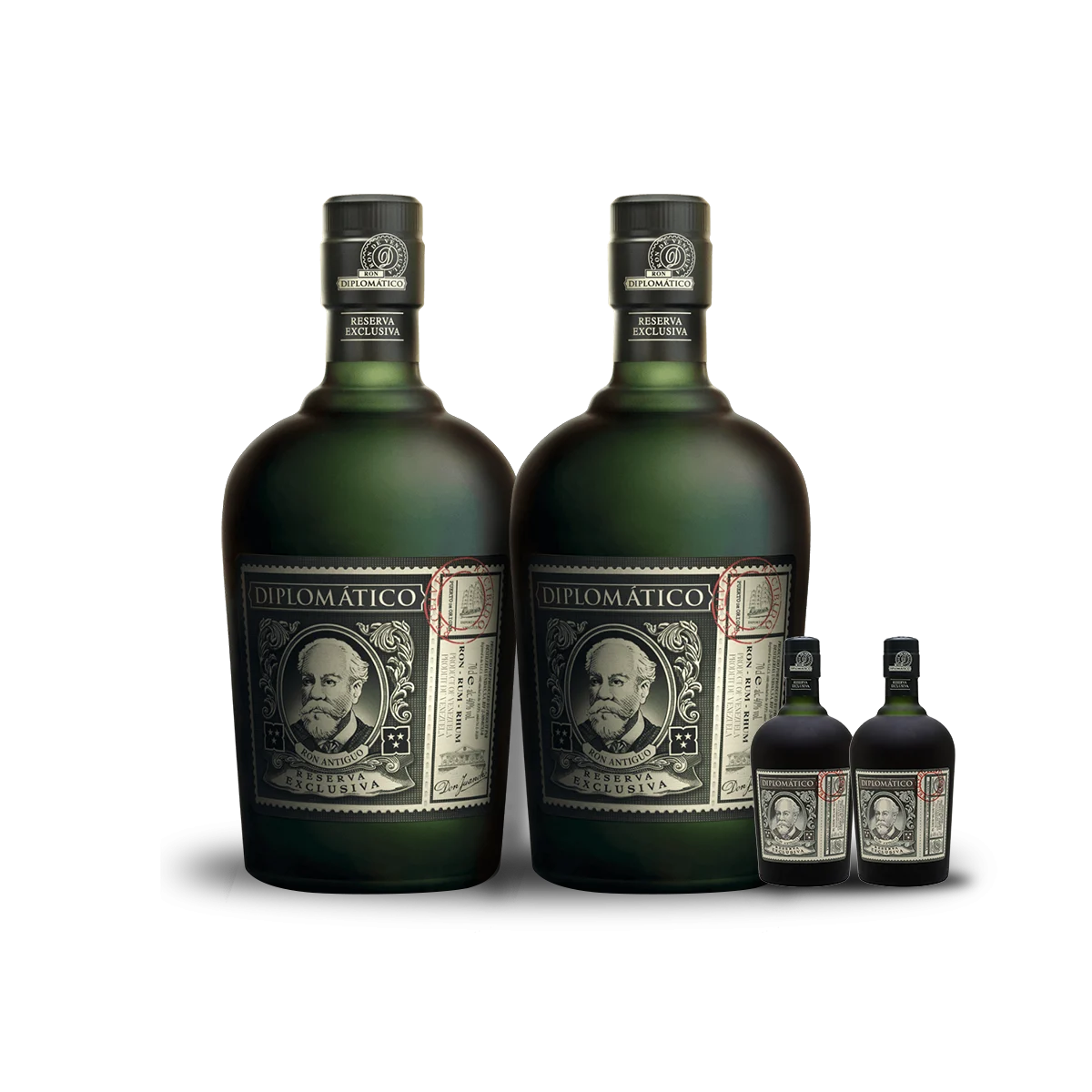 Diplomático Reserva Exclusiva Rum (2) Bottle Bundle/ (2) Free 50ml Mini