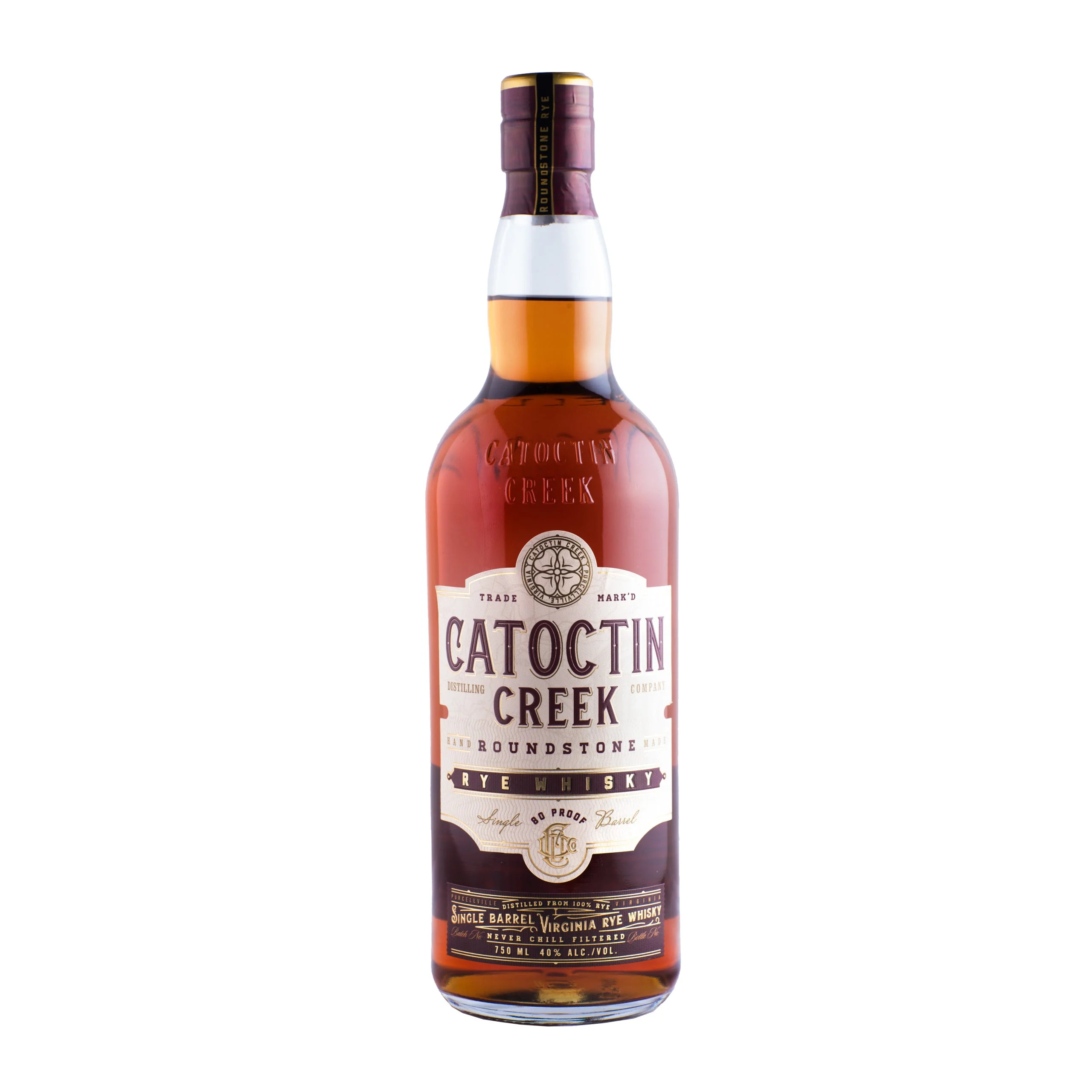 Catoctin Creek Cask Proof 80 Proof Roundstone Rye Whisky - Whiskey